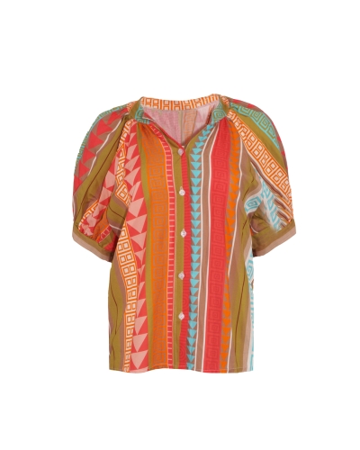 BLOUSE MAURIE GROEN ORANJE