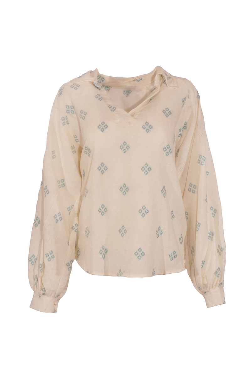 BLOUSE ISA LUREX TURQOUISE