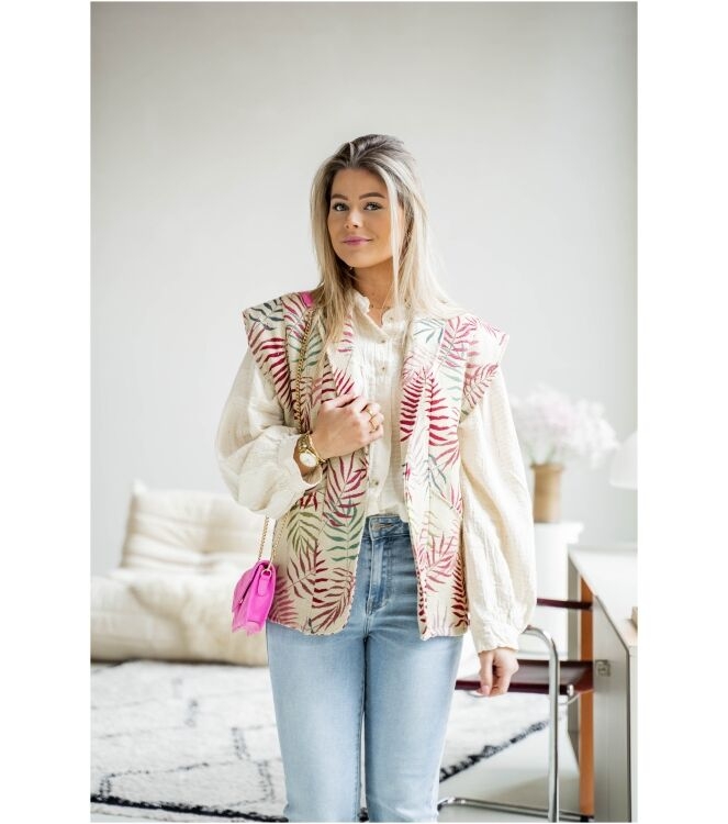 Gossip BLOUSE MET PAILLETTEN DETAILS Ecru