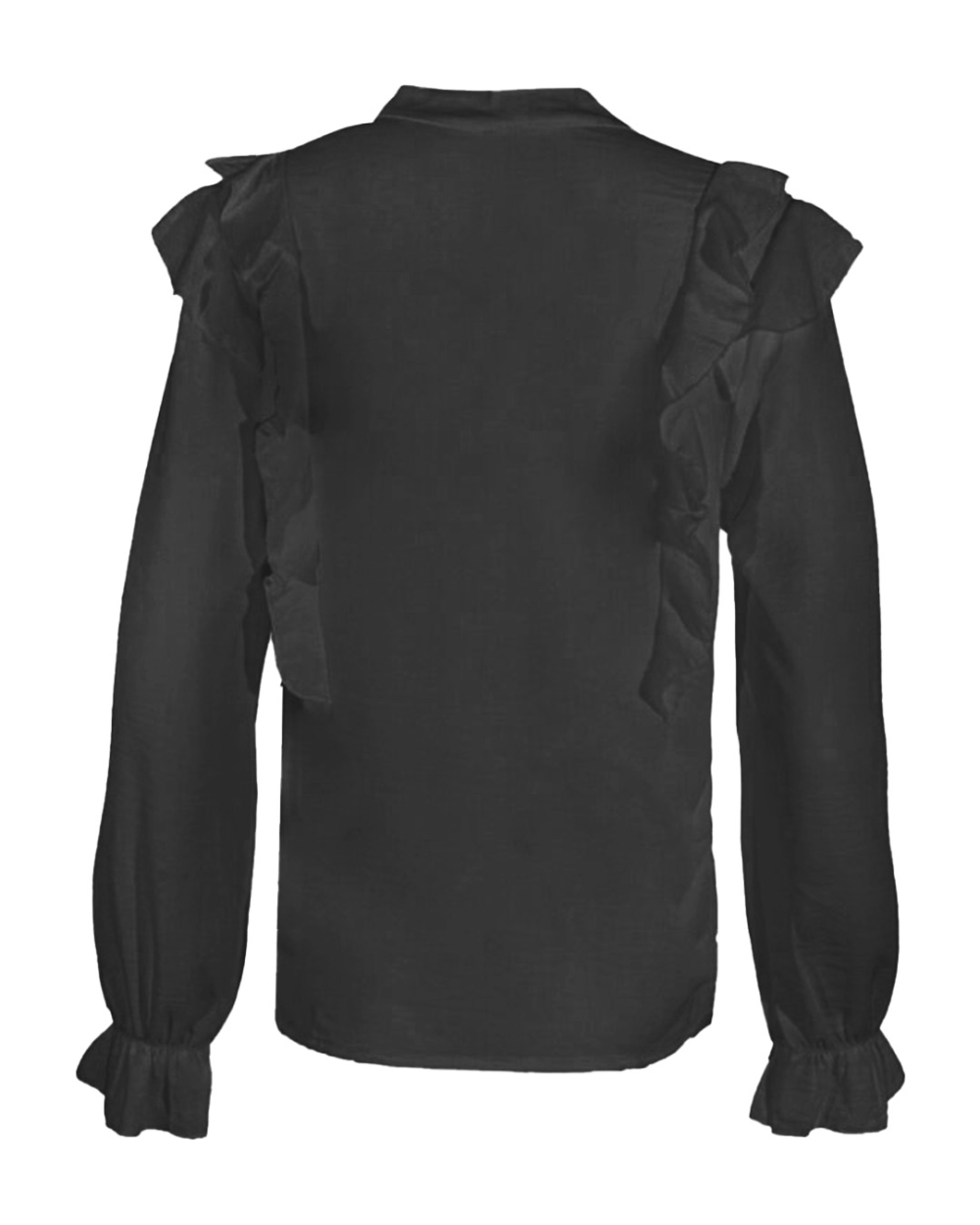 BLOUSE RUFFLE FROUKJE ZWART