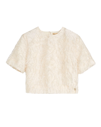 CROPPED TOP KILIANA MET LUREX ECRU