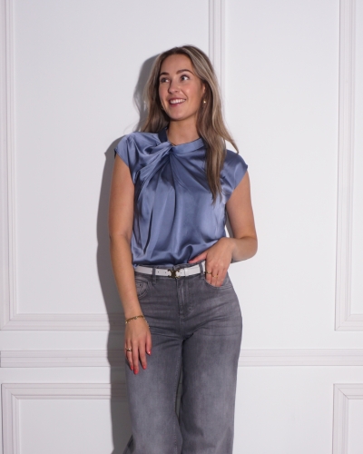 BLOUSE FLEUR DUSTY BLUE