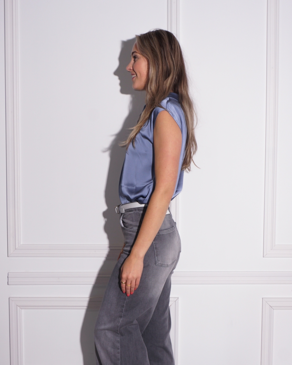 BLOUSE FLEUR DUSTY BLUE