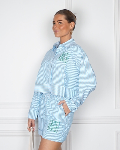 Refined Department ROSEMARY BLOUSE BLAUW WIT