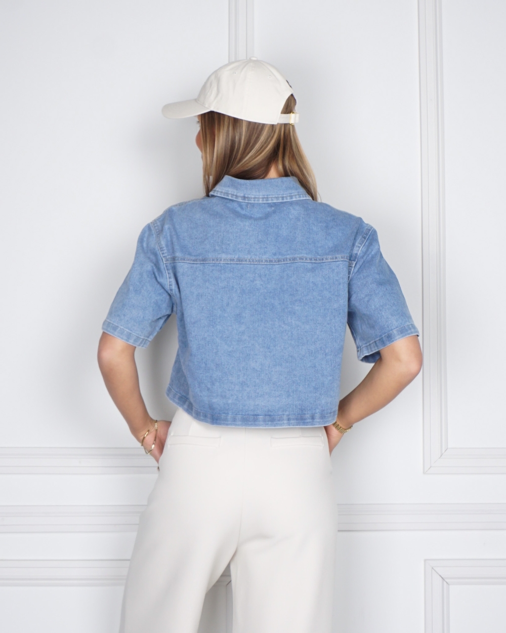 CROPPED DENIM BLOUSE