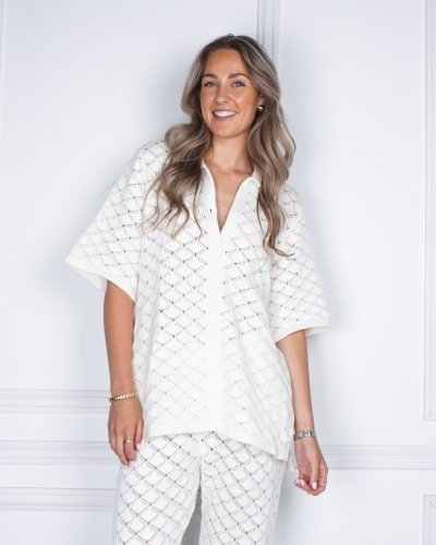 Neo Noir SETTE CROCHET BLOUSE OFF WHITE
