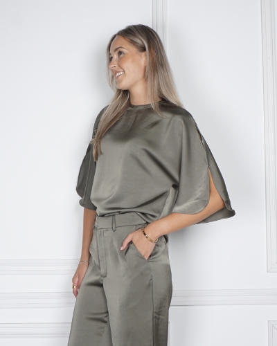Neo Noir SATEEN BLOUSE LIORA GROEN
