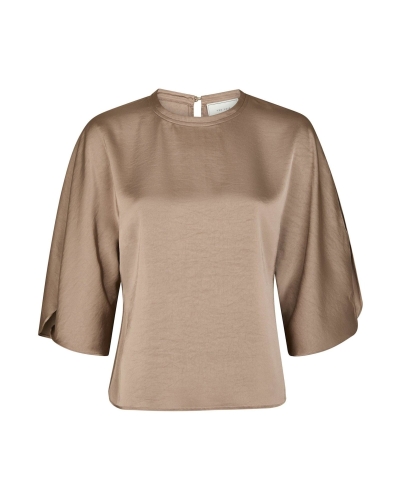 SATEEN BLOUSE LIORA TAUPE