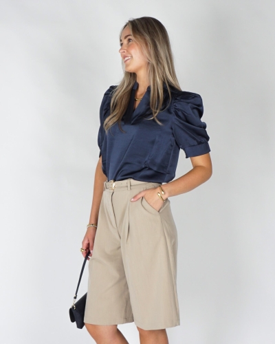 BLOUSE ROELLA DONKER BLAUW