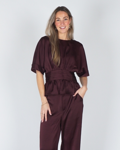Neo Noir BLOUSE ANNEGRET SATIJN PLUM