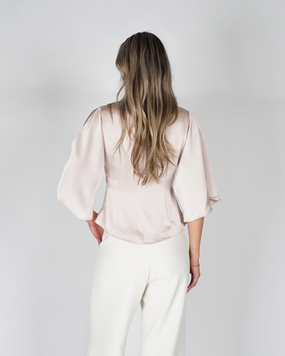 SATIJNEN BLOUSE REMANA BEIGE 