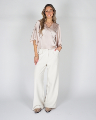 SATIJNEN BLOUSE REMANA BEIGE 