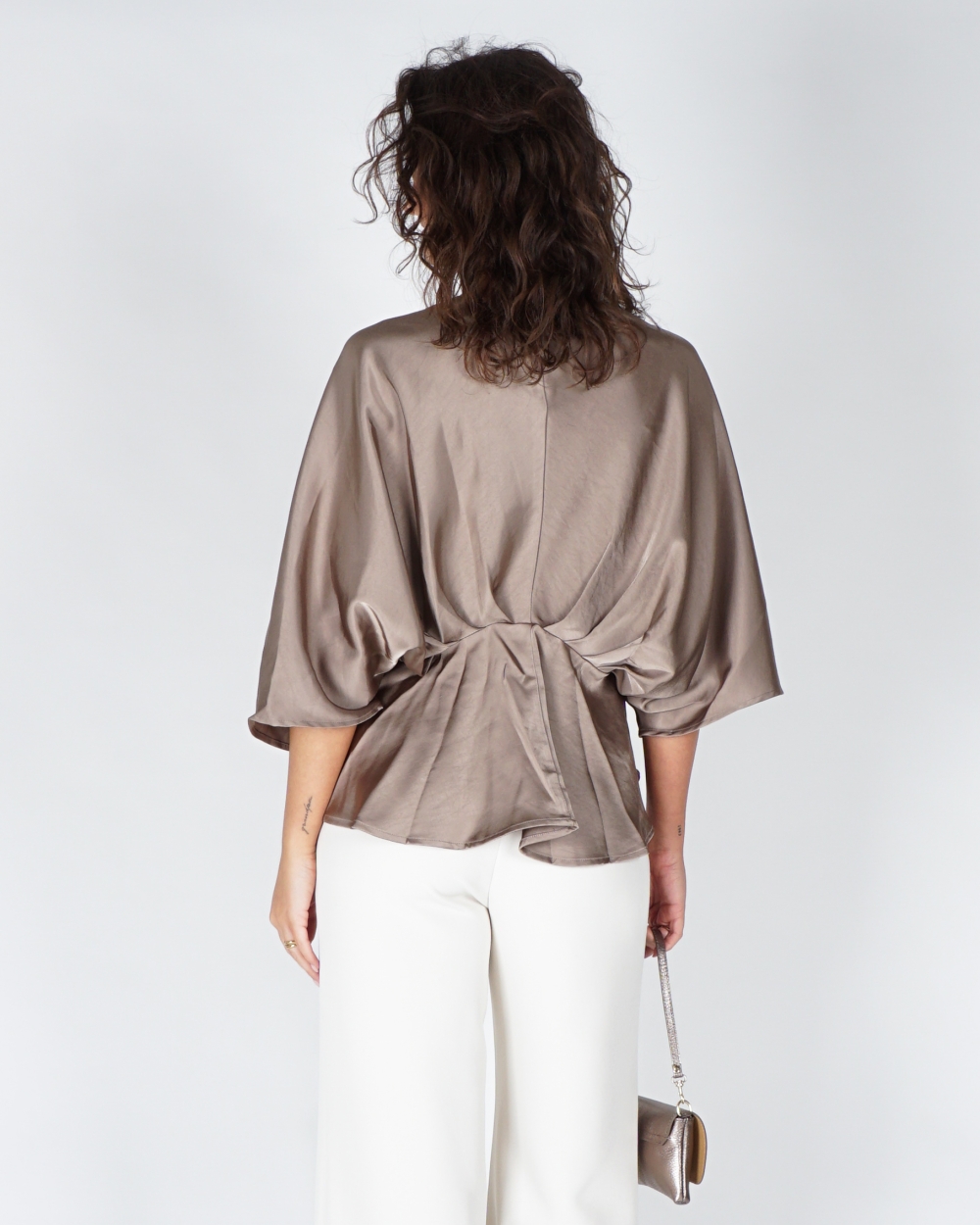 BLOUSE RIVINA SATIJN TAUPE