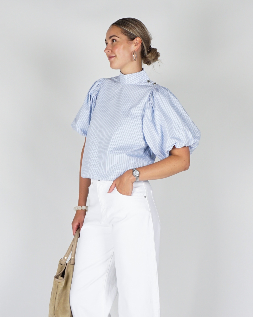 BLOUSE PARISA GESTREEPT BLAUW