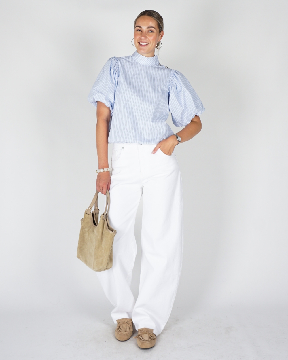 BLOUSE PARISA GESTREEPT BLAUW