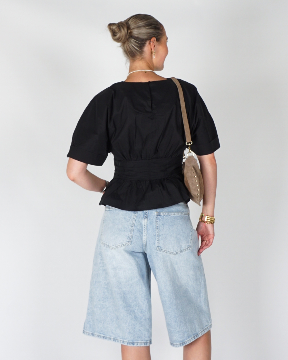 POPLIN BLOUSE ANNEGRET ZWART