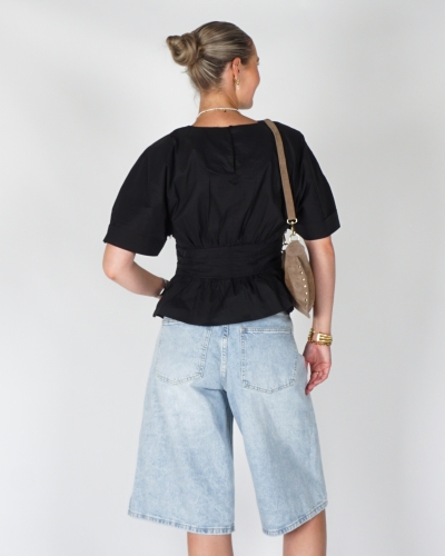 POPLIN BLOUSE ANNEGRET ZWART