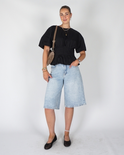 POPLIN BLOUSE ANNEGRET ZWART