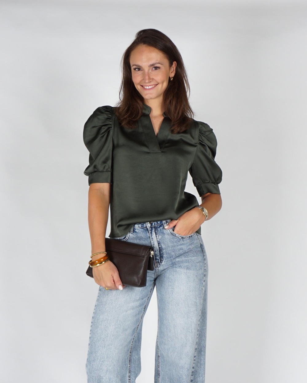 Neo Noir BLOUSE ROELLA Donkergroen