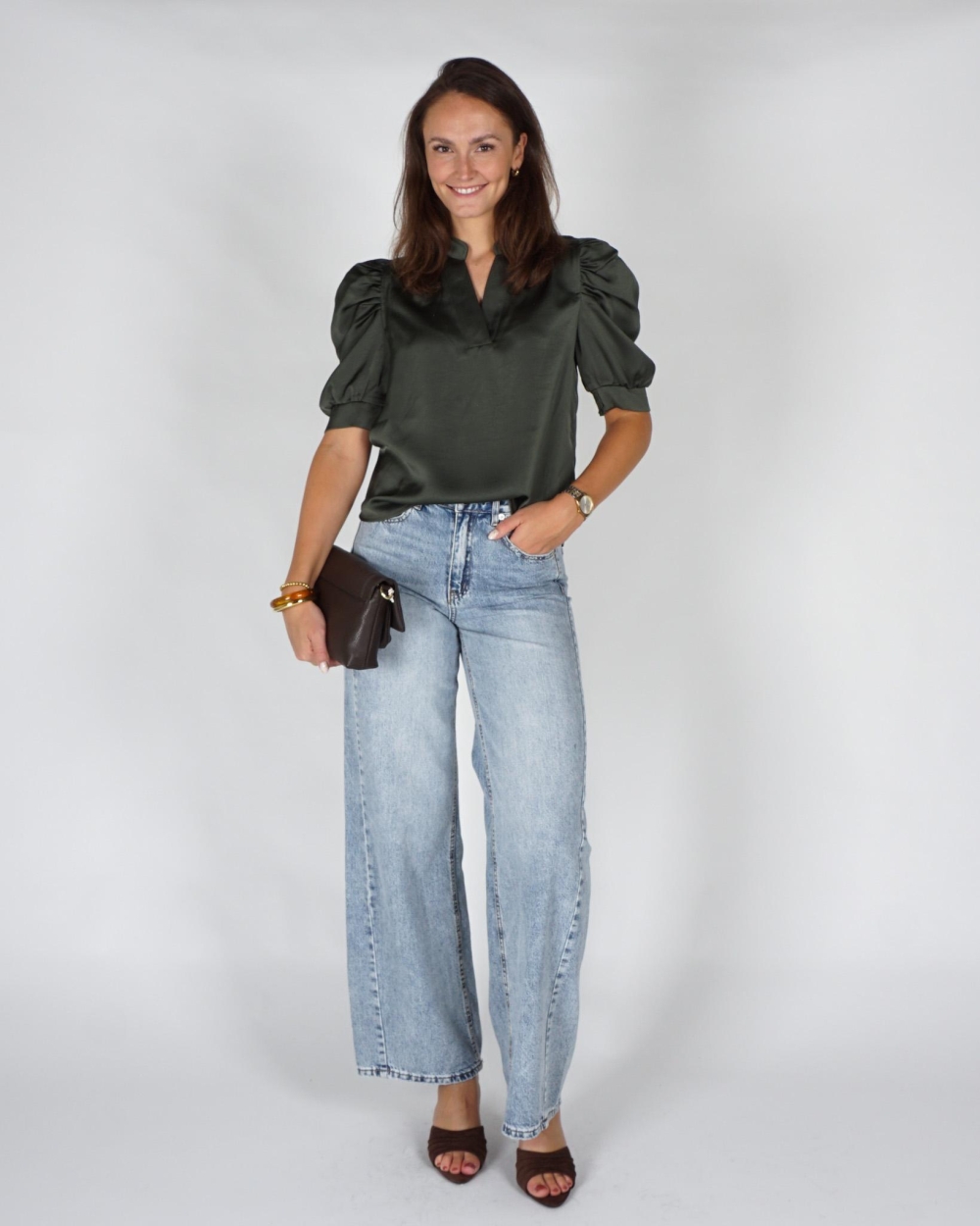 Neo Noir BLOUSE ROELLA Donkergroen