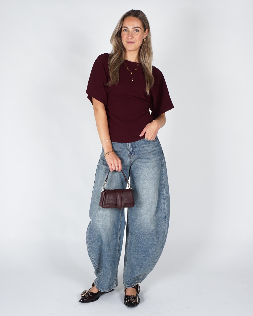 Neo Noir MIRIEL DRAPE BLOUSE Rood