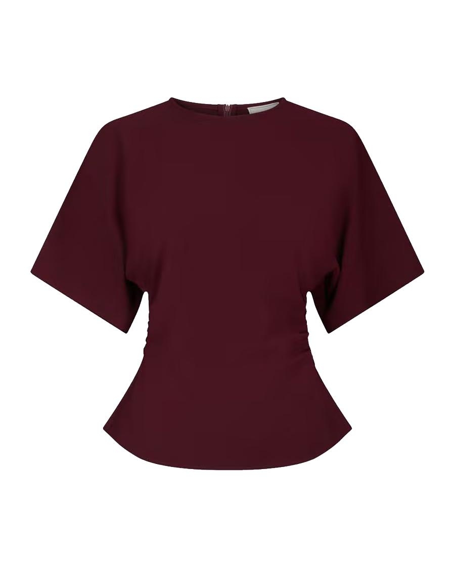 Neo Noir MIRIEL DRAPE BLOUSE Rood