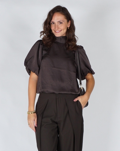 Neo Noir PARISA SATEEN BLOUSE Bruin
