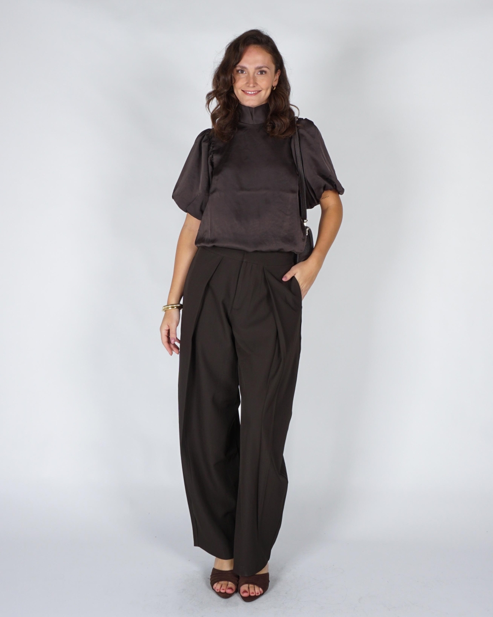 Neo Noir PARISA SATEEN BLOUSE Bruin