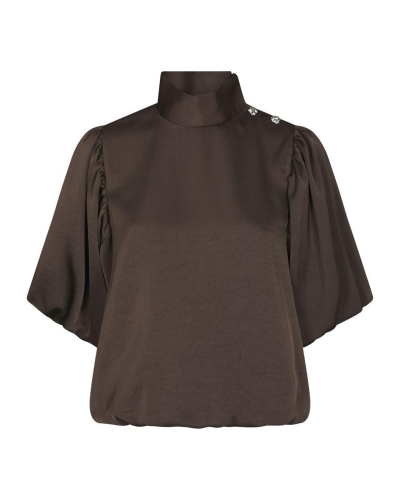 Neo Noir PARISA SATEEN BLOUSE Bruin