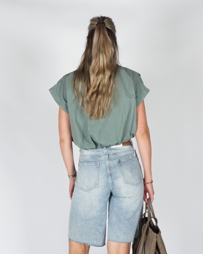 BLOUSE MET BOXY FIT GROEN