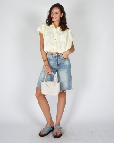 BLOUSE BOXY FIT GEEL