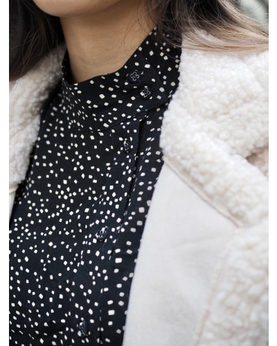 PRINTED BUTTON UP BLOUSE