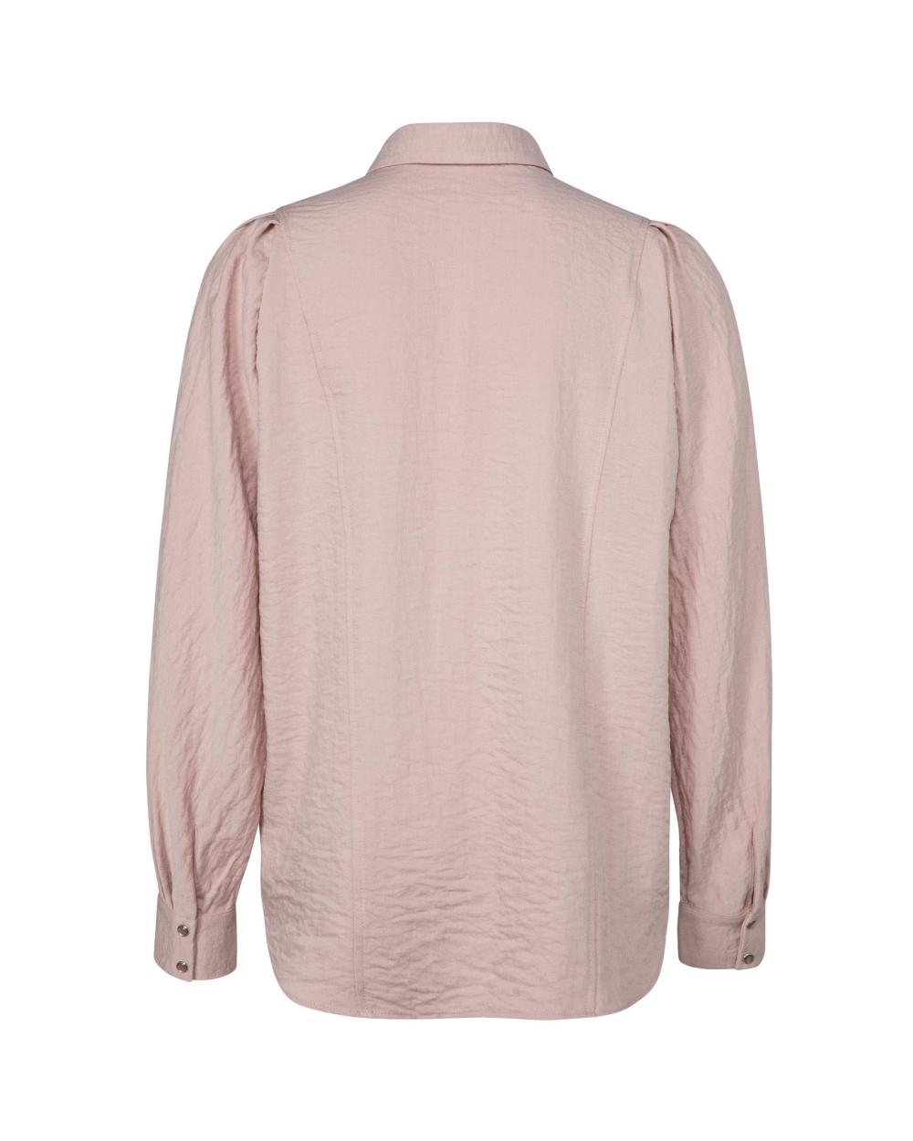 BLOUSE MET DRUKKNOPEN EN LANGE POFMOUW ROZE 