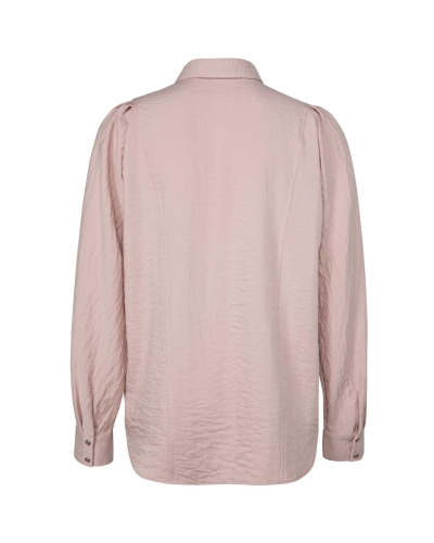 BLOUSE MET DRUKKNOPEN EN LANGE POFMOUW ROZE 
