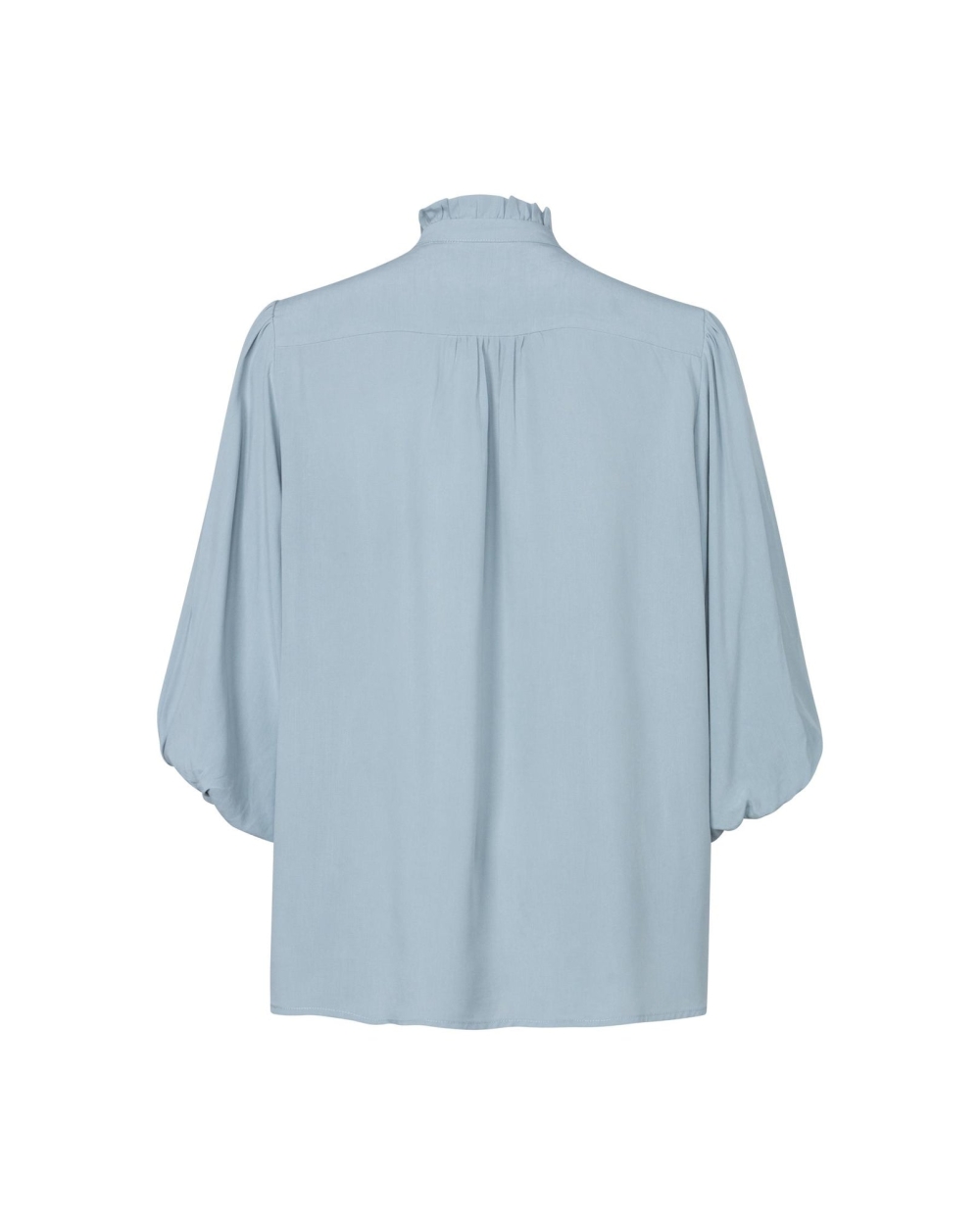 BLOUSE MET RUCHES EN POFMOUWEN