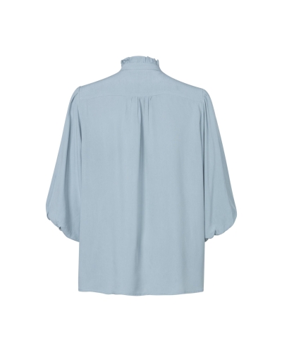 BLOUSE MET RUCHES EN POFMOUWEN