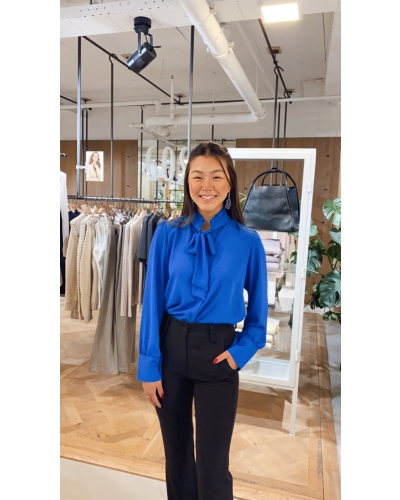 Gossip BLOUSE MET STRIK KOBALT