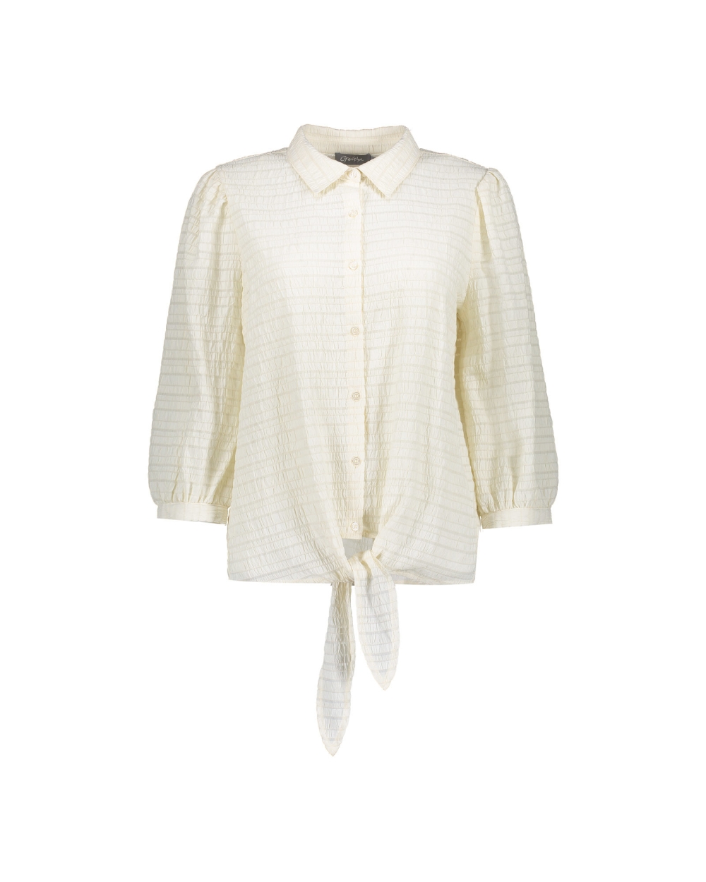 BLOUSE INGEWEVEN STREPEN