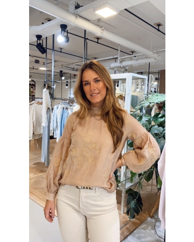 Geisha BLOUSE MET GEBORDUURDE BLOEMEN