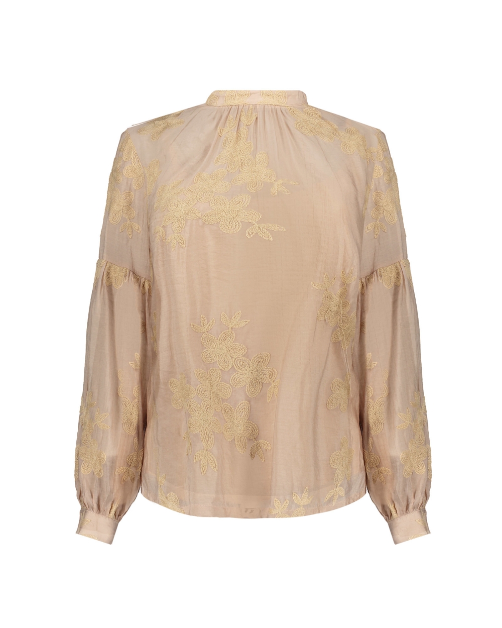 BLOUSE MET GEBORDUURDE BLOEMEN