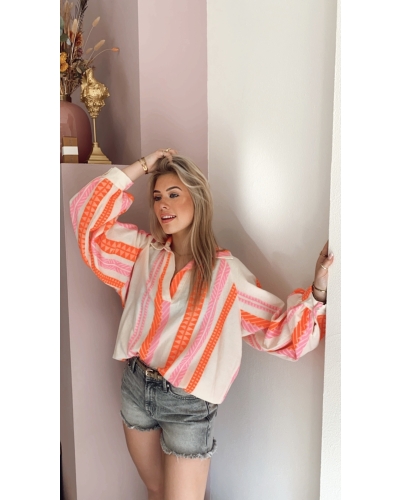 Gossip Gossip Blouses BLOUSE LAURA Oranje Combinatie