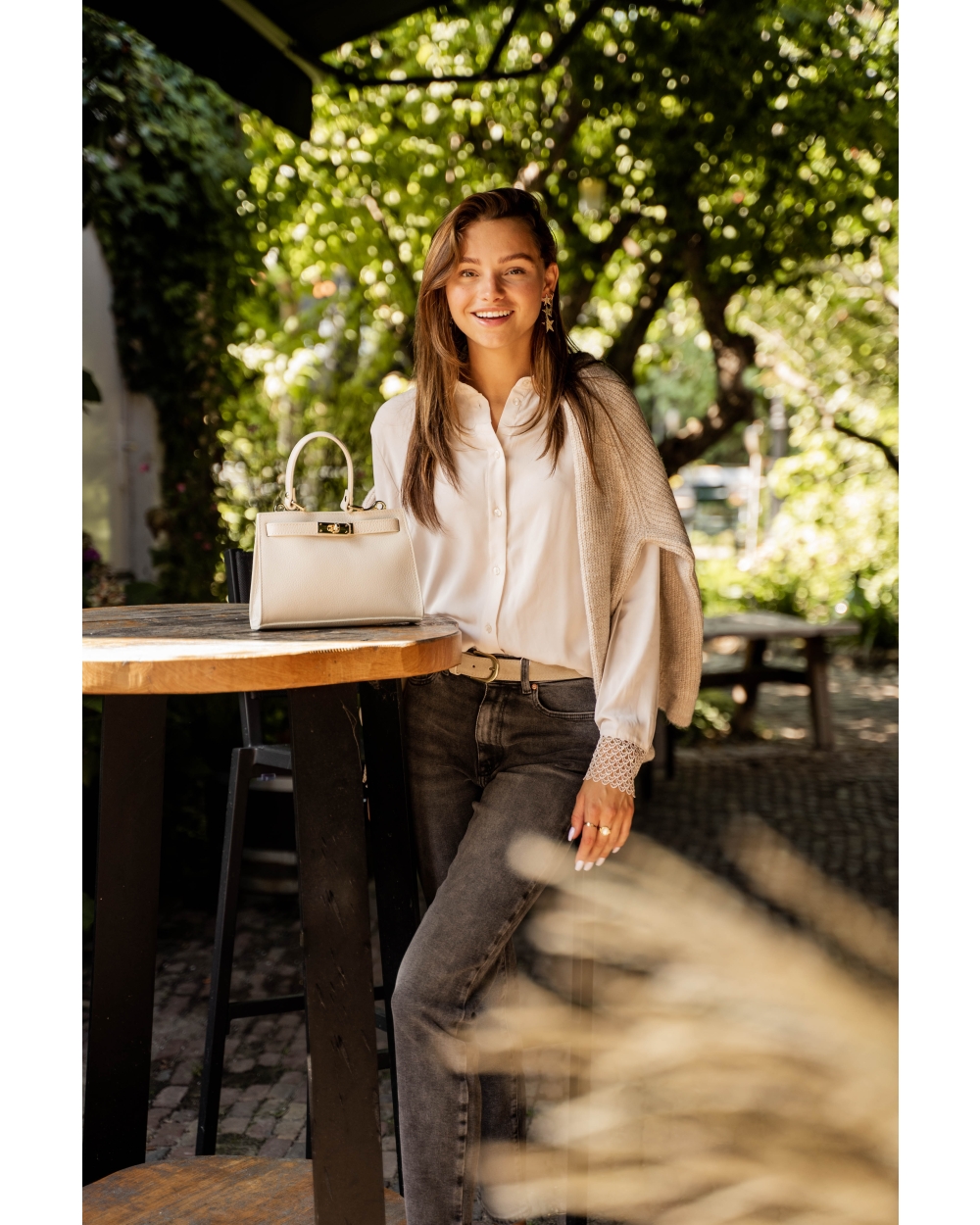 OPMTRINE KANTEN BLOUSE BEIGE