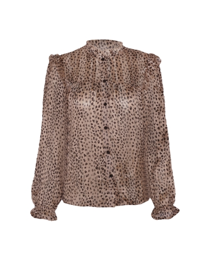 Gossip LUREX BLOUSE PANTERPRINT Ecru