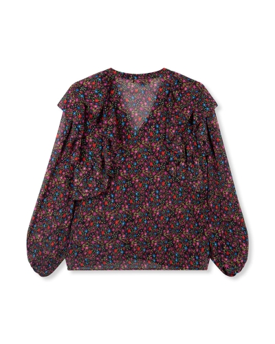 Refined Department DONNA RUFFLE BLOUSE Multi