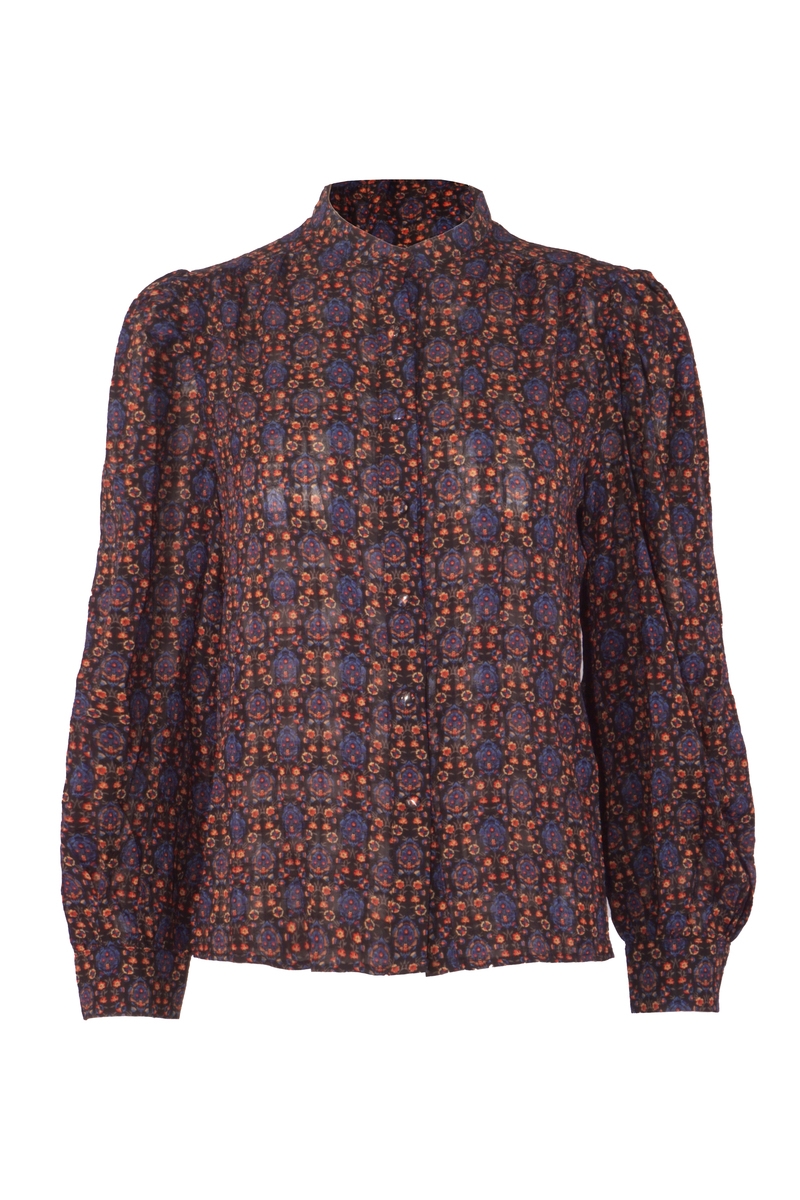 BLOUSE INES ZWART PRINT