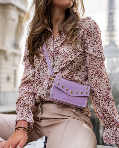 BLOUSE ROESEL LEOPARD PRINT LILA