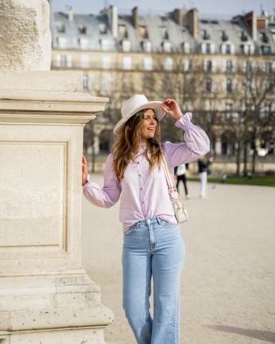 Gossip BLOUSE AJOUR LILA