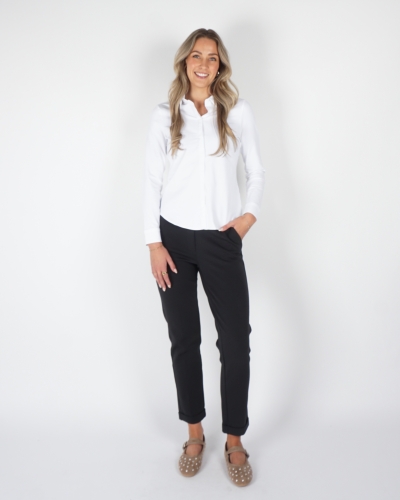 BASIC GETAILLEERDE BLOUSE WIT