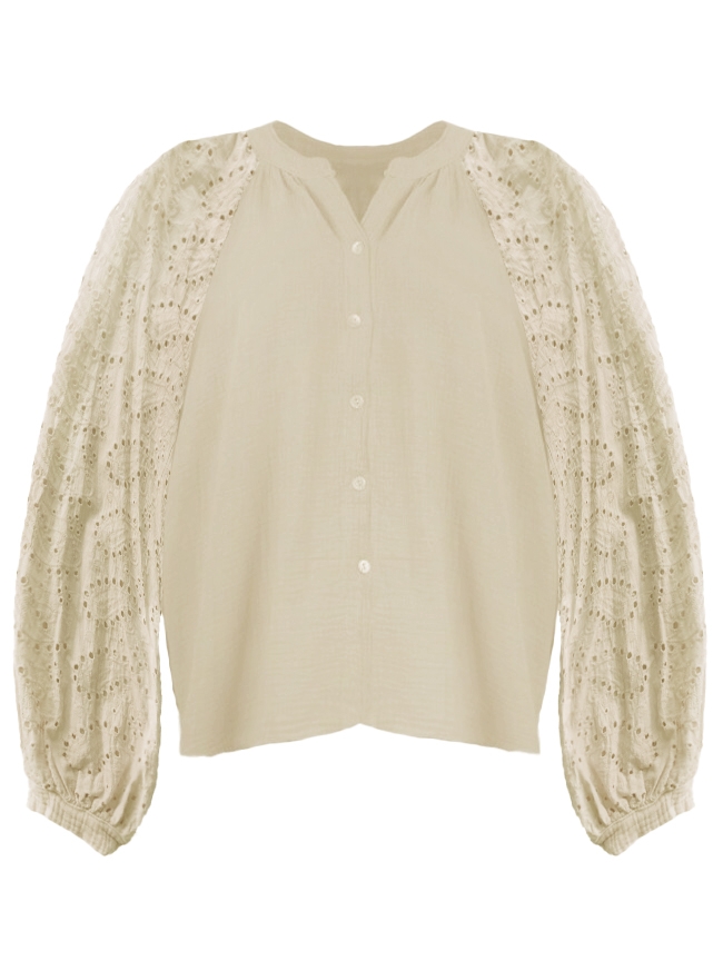 BLOUSE RHODE BRODERIE BEIGE