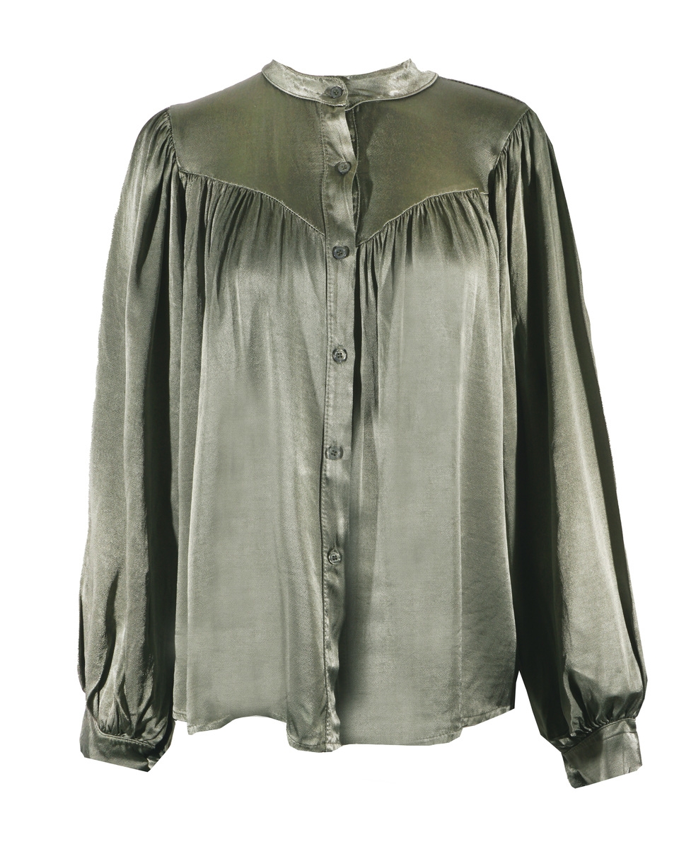 BLOUSE JUUL SATIJN GROEN